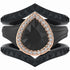 Pear Silicone Ring with Metal Frame & Stones – Includes 2 Stackable Bands | Patented Design by Rinfit